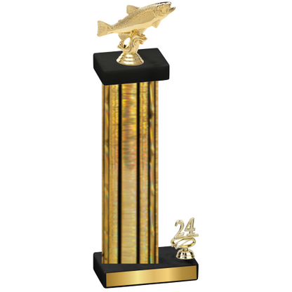 Accented Single Gold Glacier Year Fishing Trophy