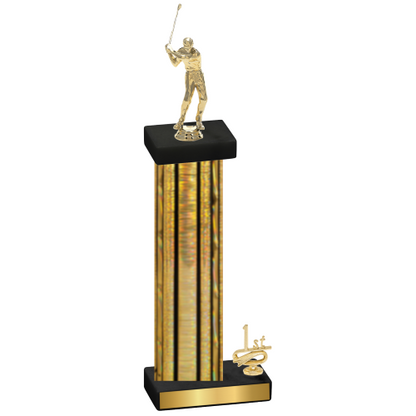 Accented Single Gold Glacier First Place Golf Trophy