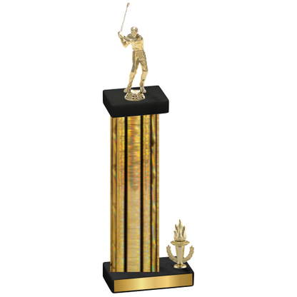 Accented Single Gold Glacier Victory Golf Trophy