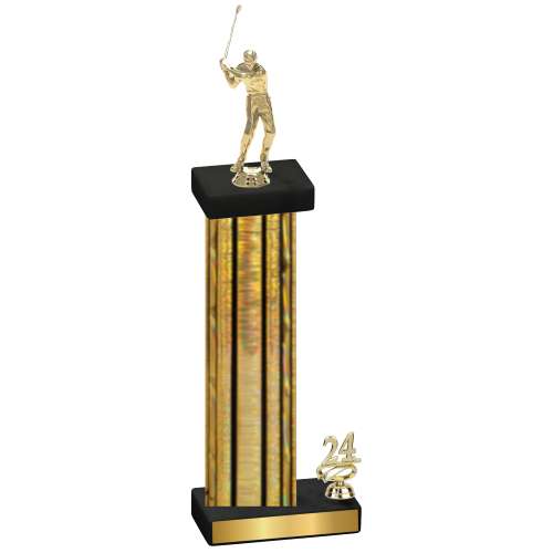 Accented Single Gold Glacier Year Golf Trophy