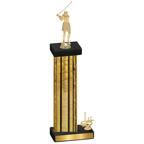 Accented Single Gold Glacier First Place Golf Trophy