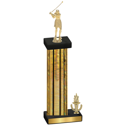 Accented Single Gold Glacier Victory Golf Trophy