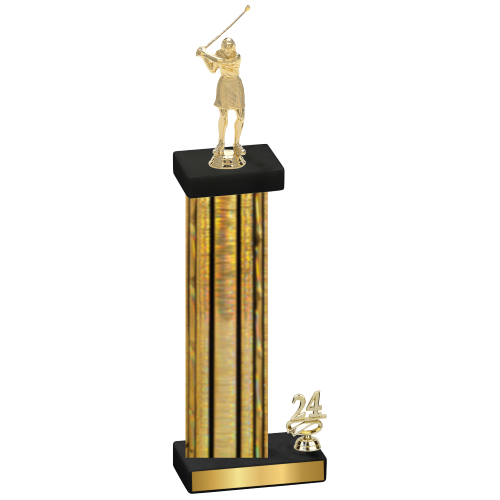 Accented Single Gold Glacier Year Golf Trophy