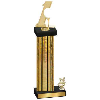 Accented Single Gold Glacier Year Golf Trophy