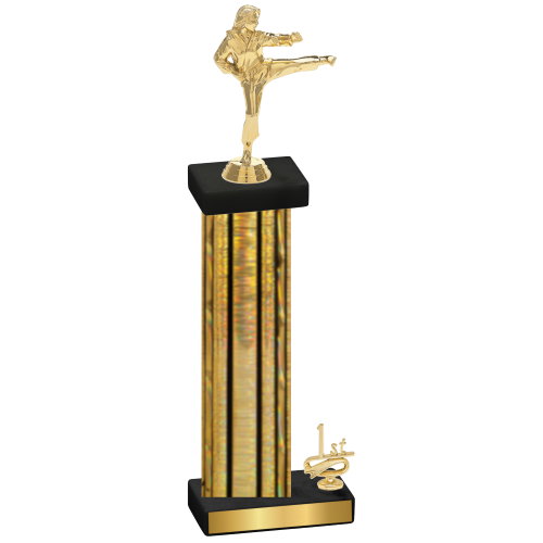 Accented Single Gold Glacier First Place Karate Trophy