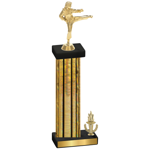 Accented Single Gold Glacier Victory Karate Trophy