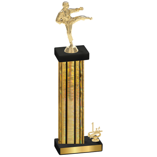 Accented Single Gold Glacier First Place Karate Trophy