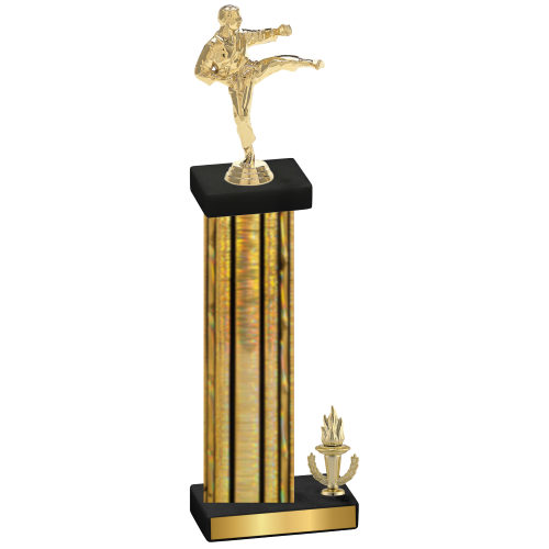 Accented Single Gold Glacier Victory Karate Trophy