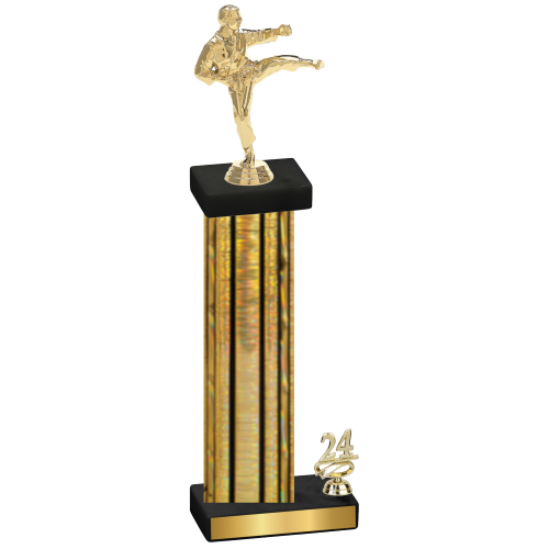 Accented Single Gold Glacier Year Karate Trophy