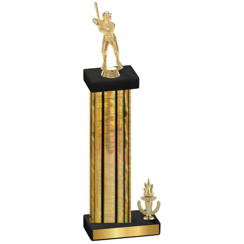 Accented Single Gold Glacier Victory Baseball Trophy