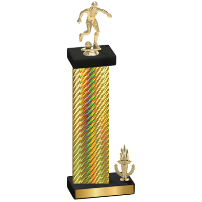 Accented Single Gold Carbon Fiber Victory Soccer Trophy