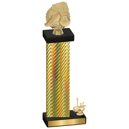 Accented Single Gold Carbon Fiber First Place Soccer Trophy