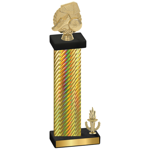 Accented Single Gold Carbon Fiber Victory Soccer Trophy