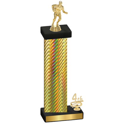 Accented Single Gold Carbon Fiber Fourth Place Rugby Trophy