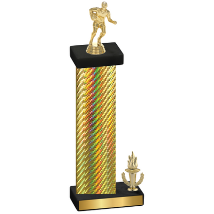 Accented Single Gold Carbon Fiber Victory Rugby Trophy