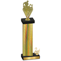 Accented Single Gold Carbon Fiber Second Place Rugby Trophy