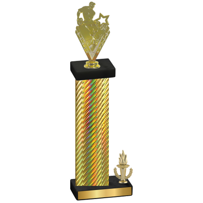 Accented Single Gold Carbon Fiber Victory Rugby Trophy