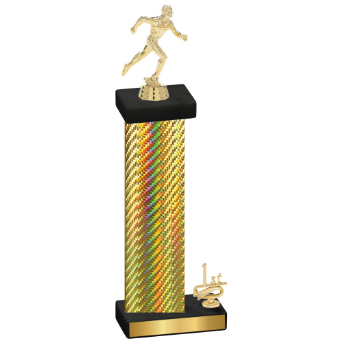 Accented Single Gold Carbon Fiber First Place Running Trophy