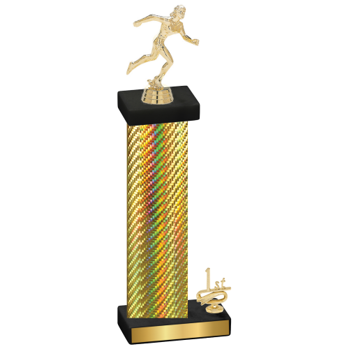 Accented Single Gold Carbon Fiber First Place Running Trophy