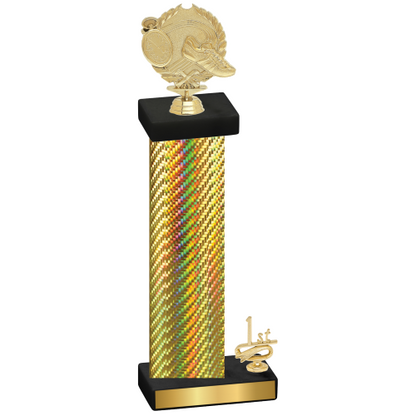 Accented Single Gold Carbon Fiber First Place Running Trophy