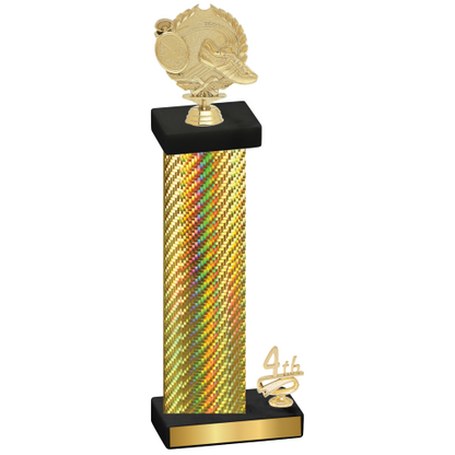 Accented Single Gold Carbon Fiber Fourth Place Running Trophy
