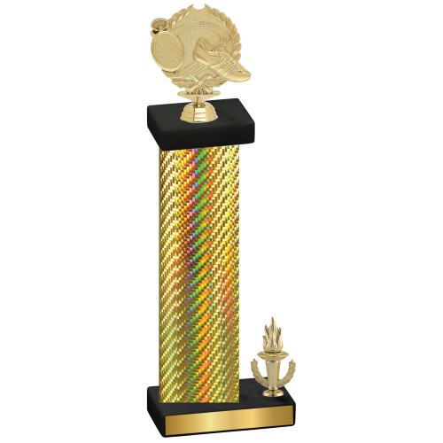 Accented Single Gold Carbon Fiber Victory Running Trophy