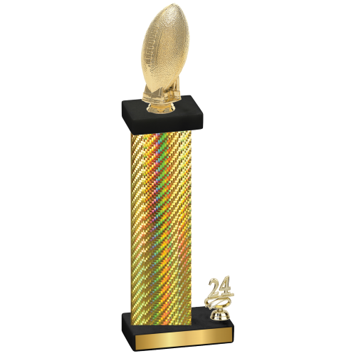 Accented Single Gold Carbon Fiber Year Football Trophy