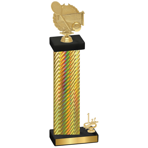 Accented Single Gold Carbon Fiber First Place Tennis Trophy