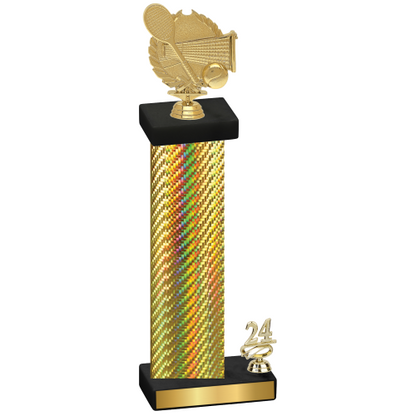 Accented Single Gold Carbon Fiber Year Tennis Trophy