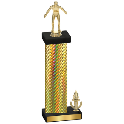 Accented Single Gold Carbon Fiber Victory Wrestling Trophy