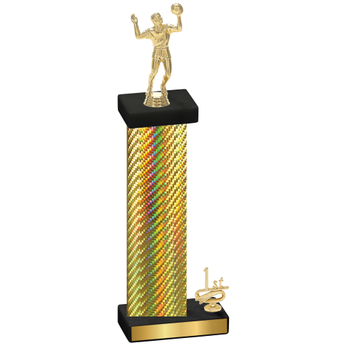 Accented Single Gold Carbon Fiber First Place Volleyball Trophy