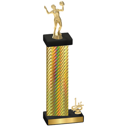 Accented Single Gold Carbon Fiber First Place Volleyball Trophy