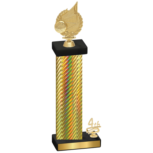 Accented Single Gold Carbon Fiber Fourth Place Volleyball Trophy