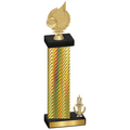 Accented Single Gold Carbon Fiber Victory Volleyball Trophy