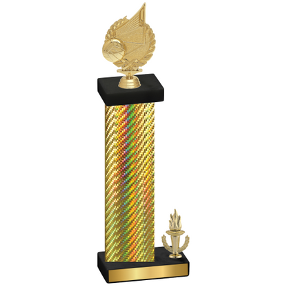 Accented Single Gold Carbon Fiber Victory Volleyball Trophy