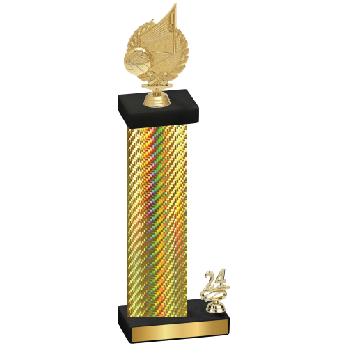 Accented Single Gold Carbon Fiber Year Volleyball Trophy