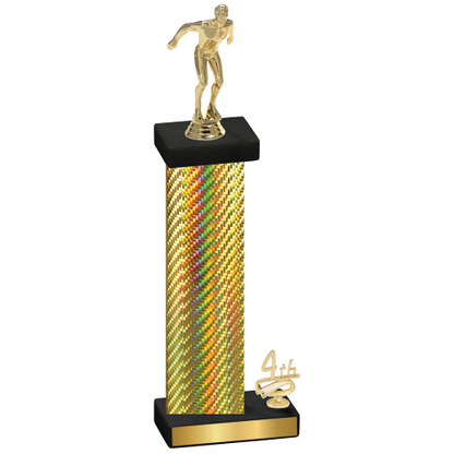 Accented Single Gold Carbon Fiber Fourth Place Swimming Trophy
