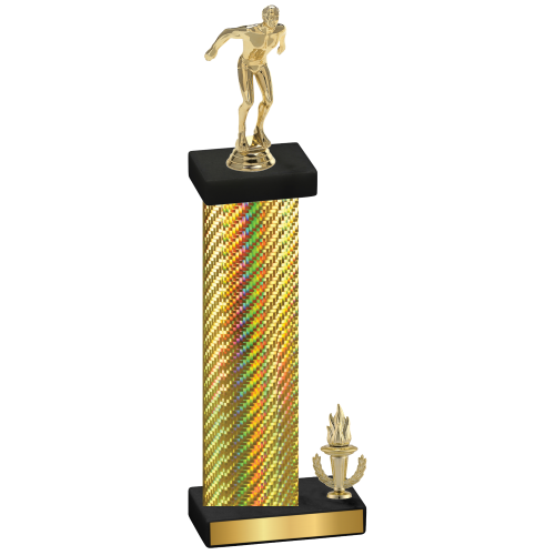 Accented Single Gold Carbon Fiber Victory Swimming Trophy