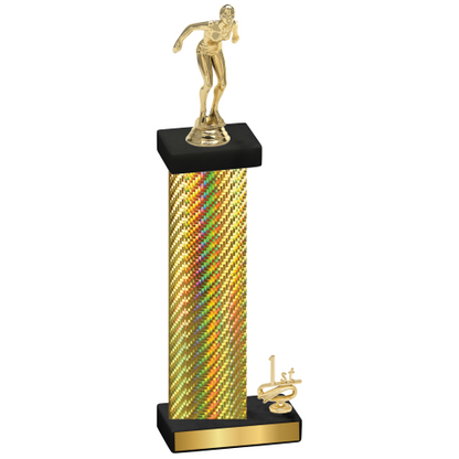 Accented Single Gold Carbon Fiber First Place Tennis Trophy