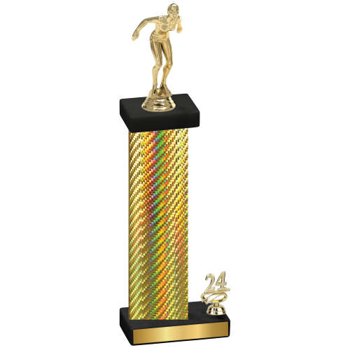 Accented Single Gold Carbon Fiber Year Tennis Trophy