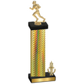 Accented Single Gold Carbon Fiber Victory Football Trophy