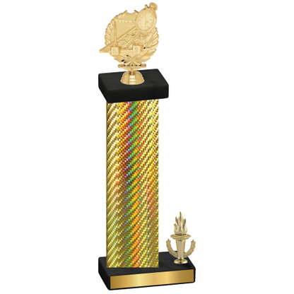 Accented Single Gold Carbon Fiber Victory Swimming Trophy