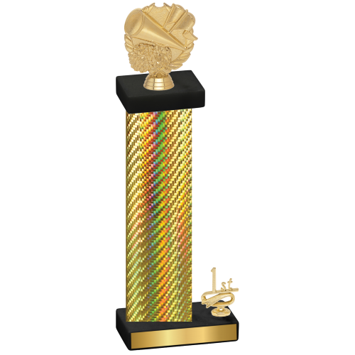 Accented Single Gold Carbon Fiber First Place Cheerleading Trophy