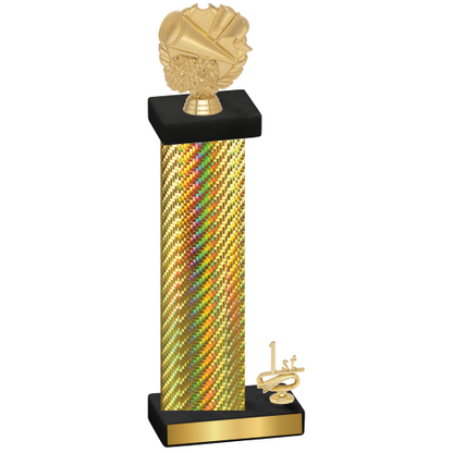 Accented Single Gold Carbon Fiber First Place Cheerleading Trophy