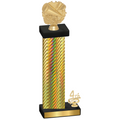 Accented Single Gold Carbon Fiber Fourth Place Cheerleading Trophy
