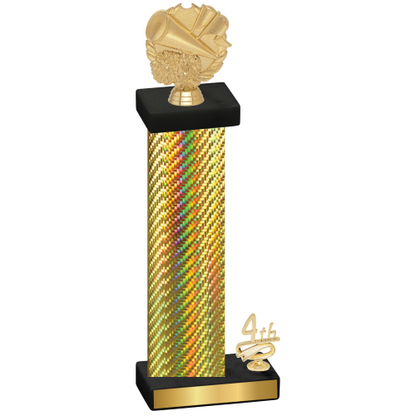 Accented Single Gold Carbon Fiber Fourth Place Cheerleading Trophy