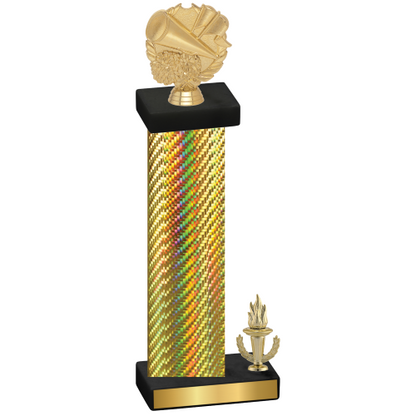 Accented Single Gold Carbon Fiber Victory Cheerleading Trophy