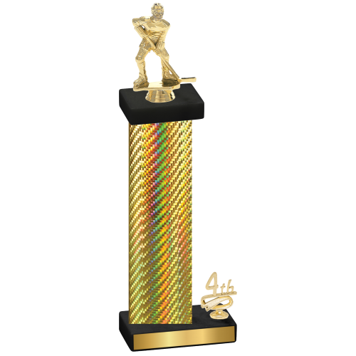 Accented Single Gold Carbon Fiber Fourth Place Hockey Trophy