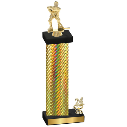 Accented Single Gold Carbon Fiber Year Hockey Trophy