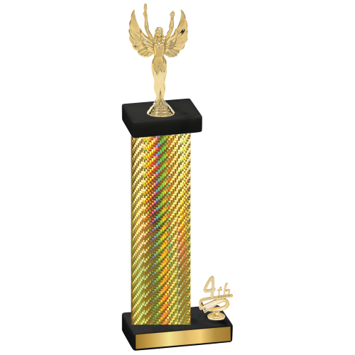 Accented Single Gold Carbon Fiber Fourth Place Victory Trophy